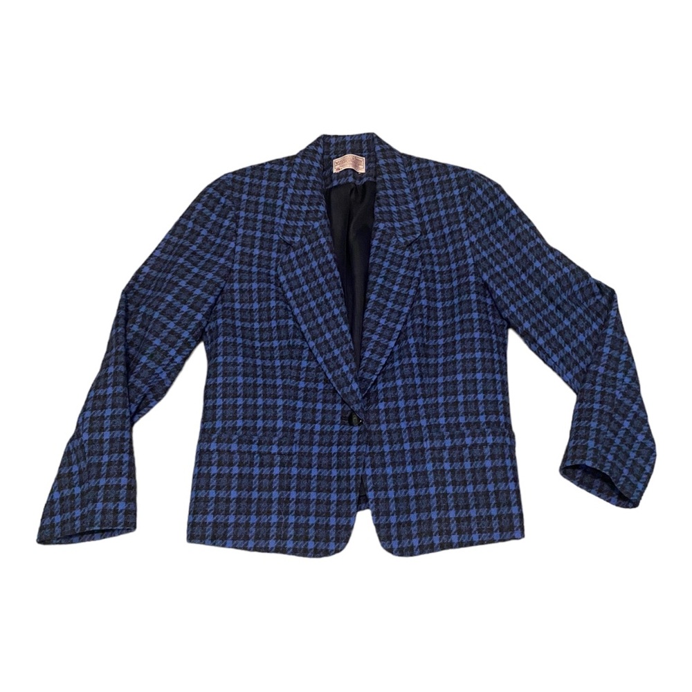 Pendleton Blue and Black Plaid Blazer